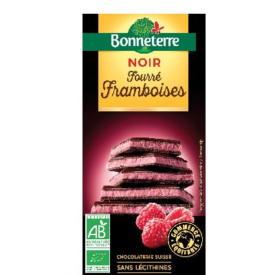 Chocolat Noir Fourre Framboise 100g